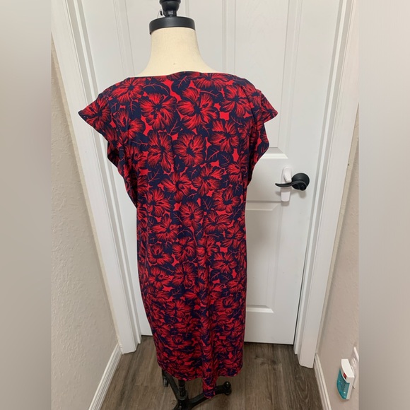 Michael Kors, red and blue Hawaiian flower dress - Picture 5 of 12